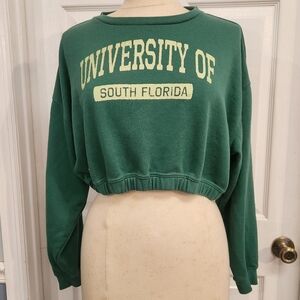 Green University of South Florida Crop Sweatshirt